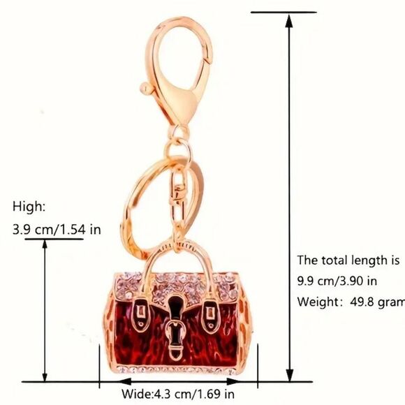 BAG CHARM Purple Bag With Rhinestones - Picture 4 of 4